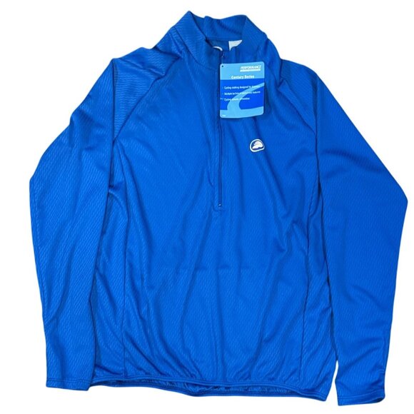 NEW Century II Rear 3 Pockets Mens Blue Long Sleeve Cycling Jersey Performance - Picture 2 of 11